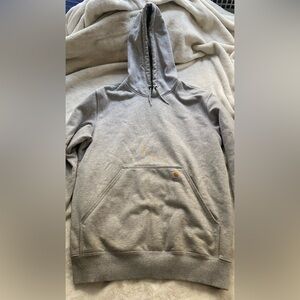 Carhartt heather gray rain defender pullover hoodie.